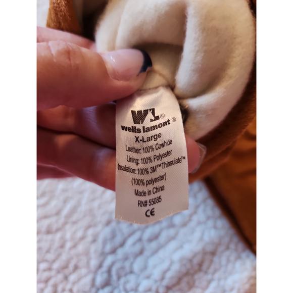 Wells Lamont geuine leather cowhide fleece lined 3M Thinsulate workwear gloves - Picture 5 of 8